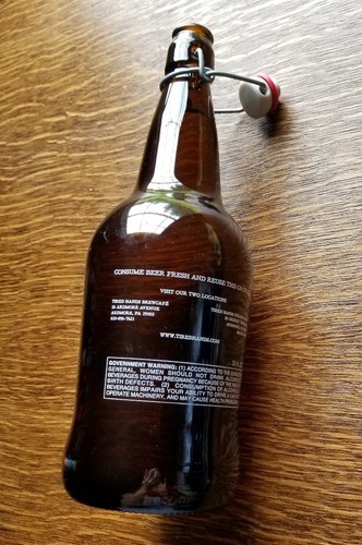 Empty ~ Tired Hands Brewing  Co. ~ Collector's Bottle w/Locking Lid ~ 12" Tall Item image 3