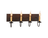 4 ARM CANDELABRA VANITY LIGHT ~ Country Wall Fixture in Black MADE in USA - £228.33 GBP