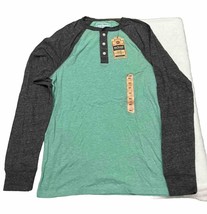 Urban Pipeline Long Sleeve Raglan Tee Shirt Heathered Mint and Charcoal ... - $11.88