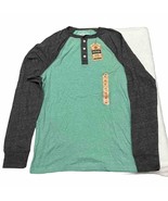 Urban Pipeline Long Sleeve Raglan Tee Shirt Heathered Mint and Charcoal ... - £9.07 GBP