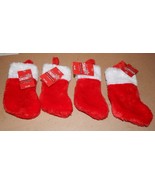 Christmas Mini Plush Stockings 6&quot; x 4&quot; Let It Snow 4 Each 152Q - $74.54 MXN