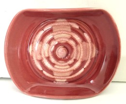 Pottery Soap Holder for Bath or Kitchen Dusty Rose Handmade Signed 5&quot;x4&quot; EUC - £6.34 GBP