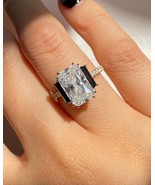 2CT Radiant Cut Moissanite Ring, Radiant Cut Engagement Ring, Radiant So... - $99.99