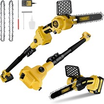 2-In-1 Cordless 6&quot; Pole Saw &amp; Chainsaw, 21V 3Ah Battery,, For Tree Trimming - £96.88 GBP