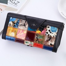 100% Leather Women Wallet National Style Long Cowhide Real Leather Multilayer Ca - £37.07 GBP