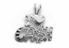 I Love Cash Pendant Charm .925 Sterling Silver - £23.96 GBP