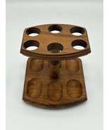 Vintage Wooden Walnut Pipe Stand Display Holder 6 Pipes  by Decatur Indu... - $29.77 CAD