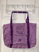 American Girl Purple  Canvas Tote Bag Monogrammed, Emma - £12.69 GBP