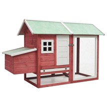 vidaXL Rabbit Hutch Red and Green - $7,545.49 MXN