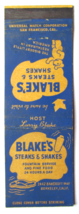 Blake&#39;s Steaks &amp; Shakes - Berkeley, California Restaurant 20FS Matchbook Cover - £1.59 GBP