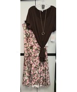 NWT LULAROE Medium Pink Green Slinky Maxi Skirt &amp; 3XL Solid Brown Classi... - $87.12