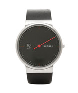 Skagen Ancher Black Dial Leather Men&#39;s Watch SKW6236 - £121.43 GBP