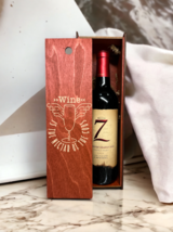 Engraved Wood Wine Box Wine is The Nectar Of  Gods Home Décor Gift Birth... - $649.56 MXN