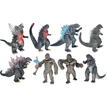 8Pcs Attacking King Kong Vs Godzilla Toys 2021 Movable Joint Action Figures King - £33.61 GBP