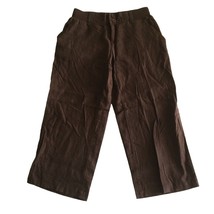 Me Jane Womens Juniors Capri Pants Size 1 Brown Linen Vintage 90s - £15.45 GBP