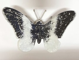 Tilnar Art - White &amp; Black Butterfly -6.5cm high, 13.5cm wide Recycled Aluminium - £15.61 GBP