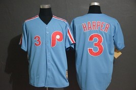 Bryce Harper #3 Philadelphia Phillies World Series Light Blue Jsy Fan Made - £29.72 GBP+