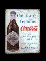 Coca-Cola  Tin Sign 16&quot; x 12.5&quot; Call for Genuine Coca-Cola- BRAND NEW - $13.61