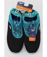 Speedo Junior Girls&#39; Aqua Skimmer Water Shoes Black/Ceramic Splatter Med... - $14.73