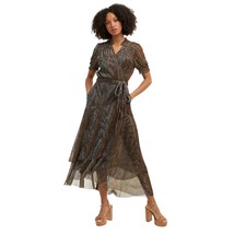 DRAPER JAMES Naomi Shimmer Wrap Dress 2XL Lurex High-Low Hem Belt Pocket... - £90.74 GBP