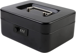 KYODOLED Medium Metal Cash Box with Combination Lock Safe and Money Tray for Sec - £16.62 GBP