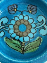 Vintage Mid Century Italy Studio Art Pottery Eames Era Bitossi Floral Bowl Dish - £93.23 GBP