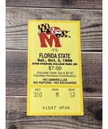 College Football Ticket Maryland 1998 - 10/3 - Florida State FSU - £8.61 GBP