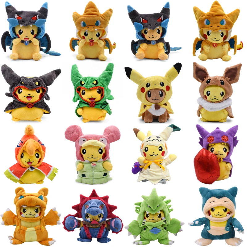 24 Styles Pokemon Pikachu Cosplay Eevee Charizard Lucario Plush Toys Cos - £18.20 GBP+