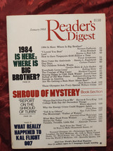 Readers Digest January 1984 Big Brother Erma Bombeck Lucille Ball Lowell Ponte - £5.50 GBP
