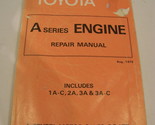 TOYOTA TERCEL A SERIES ENGINE REPAIR MANUAL 1A-C, 2A, 3A, 3A-C 1979 - £28.35 GBP