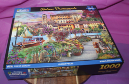 White Mountain Italian Promenade 1000 Piece Jigsaw Puzzle With Poster 20... - $24.74