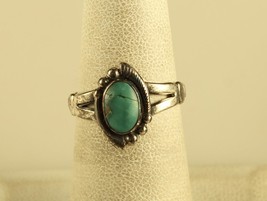 Vintage Sterling Silver Signed Bell Trading Post Turquoise Stone Ring size 6 1/2 - £31.65 GBP