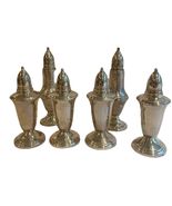 Vintage Crown Weighted Silver Glass Lined Salt and Pepper Shakers Set of 6 - $2,114.11 MXN