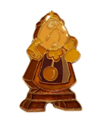 Vtg Disney Beauty and the Beast Trading Pin Cogsworth Princess Gold Tone... - $900.62 MXN