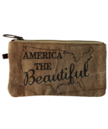&quot;America The Beautiful&quot; Clutch Bag - Distressed Canvas - $24.99