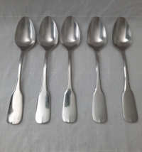 Ginkgo Helmick ~ Alsace  ~ Set 5 European Spoons 8 1/8&quot;  ~ Korea Stainle... - $123.70