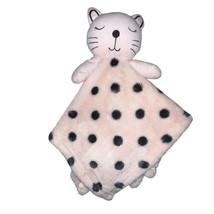 Pink Cat Lovey Black Polkadots Dots Security Blanket SL Home Fashions 14x12 - $8.68