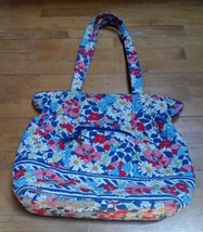 Vera Bradley Small Vera Tote Bag Purse Handbag - Blue Pink White Pink Red Floral - £22.26 GBP
