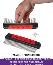 MAGIC SPRING COMB Rotating&amp;Retracting Flexible Stainless-Steel Pin Dog C... - £12.63 GBP