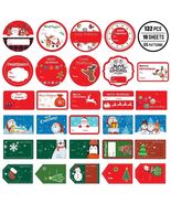 132 PCS Christmas Tags Stickers Santa Snowmen Xmas Tree Deer Labels - $204.01 MXN