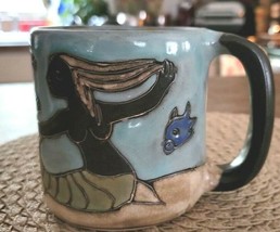 MARA Oversize Coffee Cup Mug MERMAID THEME Mexico Pottery NICE! - $33.00