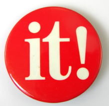 IT! Pinback COKE IS IT Advertising Campaign Coca Cola Pin New Old Stock 1982  - £3.92 GBP
