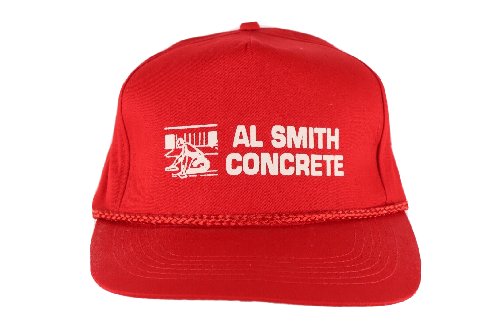 Vintage 90s Al Smith Concrete Spell Out Roped Snapback Hat Cap AS IS Red... - $17.77