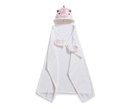 Children&#39;s Hooded Plush Minky Fleece Ivory Unicorn Blanket Throw, 40&quot; X 50&quot; - $19.79