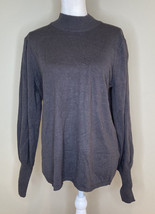 NWT Catherine Malandrino Ribbed Pullover Sweater Sz XL Heather Grey C4 - £18.86 GBP