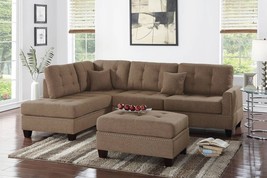 Albi 3-Piece Sectional Sofa Set Covers in Coffee Polyfiber - £811.78 GBP