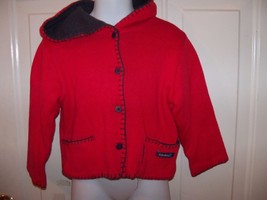 MINIBLU RED BUTTON UP KNITTED JACKET SIZE 02 BOY&#39;S/GIRL&#39;S EUC - £11.48 GBP