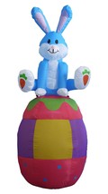6 Foot Easter Inflatable Rabbit Bunny on Egg Yard Lawn Indoor Outdoor Decoration - £67.93 GBP