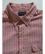 Vintage Levis Big E Pink Checks Short Sleeve Button Front Cotton Blend S... - $37.84 CAD