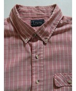 Vintage Levis Big E Pink Checks Short Sleeve Button Front Cotton Blend S... - £22.11 GBP